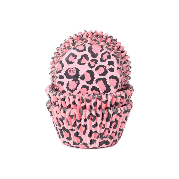Papierbackförmchen - Leopard Pink - 50 Stk