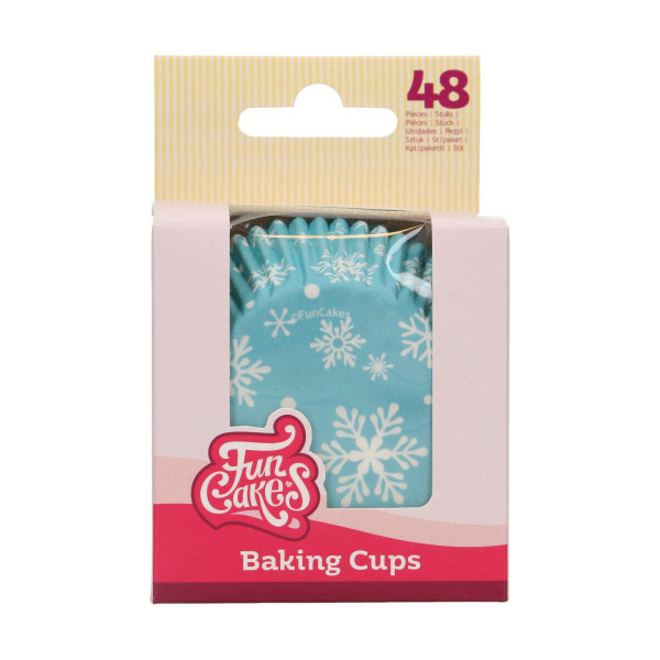 FunCakes - Backförmchen - Schneeflocke hellblau - 48 Stk